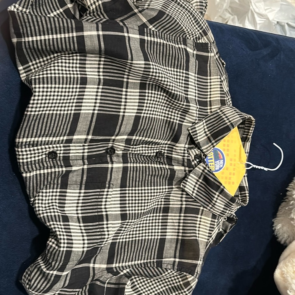 Plaid button down shirt